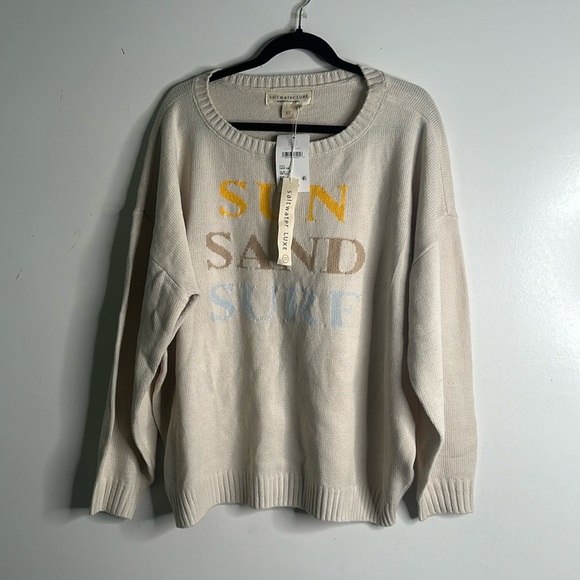 Salt water luxe take me to paradise vanilla beige sweater size xx new - Picture 3 of 7